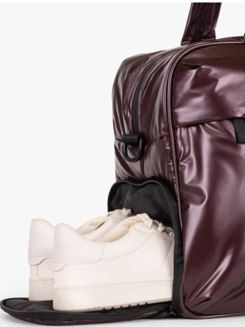 Calpak Luka Duffel Glazed Dark Cherry - Metallic Burgundy Travel Bag - Picture 3 of 11